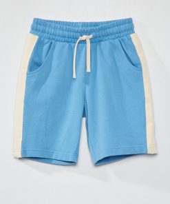 Short de sport avec bandes sur les côtés - Bleu