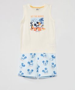 Ensemble débardeur + short 'Mickey' - 2 pièces - Beige/bleu