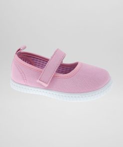 Ballerines fermées en toile - rose