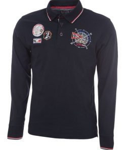 Polo manches longues garçon ECAPLANO - Bleu marine