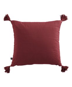 Coussin Double Gaze Coton Collection Gaia - Rouge
