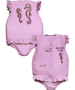 Maillot de Bain Hippocampe avec Flotteurs - Accessoire de Natation Fille - Violet clair