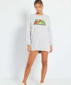 Chemise de nuit 'Super Mario' - gris