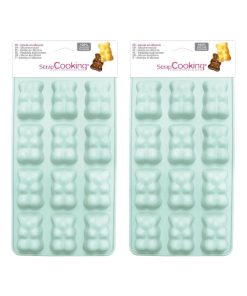 2 moules en silicone oursons guimauve-chocolat - N/A