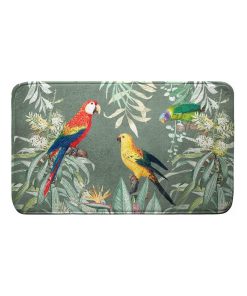 Tapis de bain Modele Perroquets Safia - Vert sapin