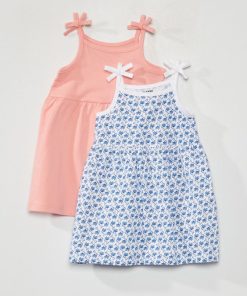 Lot de 2 robes en maille jersey - Rose