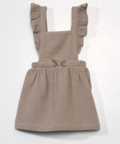 Robe avec bretelles volantées - Beige