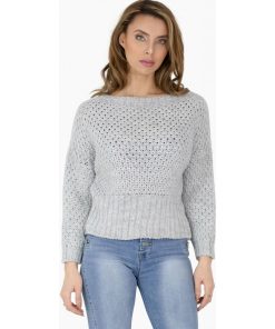 Pull grosse maille Kebello - Gris