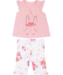 Ensemble t-shirt et pantalon bébé , CLAIRE - Rose
