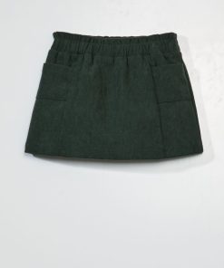Jupe en velours côtelé - Vert