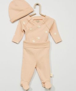 Body + pantalon + bonnet - 3 pièces - Rose