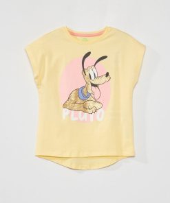 T-shirt en jersey 'DS' pailleté - Jaune