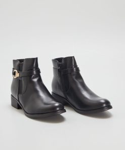 Boots avec boucles fantaisies - noir