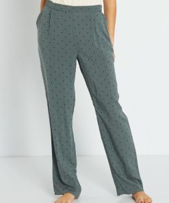 Pantalon de pyjama fluide - Vert