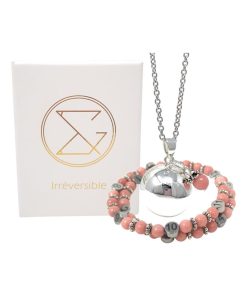 Box grossesse - Bola et bracelet d'allaitement - Quartz rose - Rose