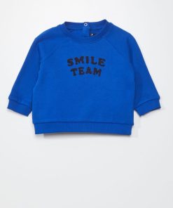 Sweat en molleton avec empiècement - Bleu