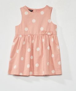 Robe en voile de coton avec imprimé - Rose