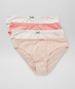 Culottes en jersey avec nœud fantaisie - Lot de 4 - Rose/blanc