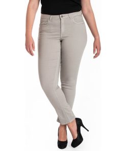 Jeans slim couleur taille haute stretch OBS12 - Gris