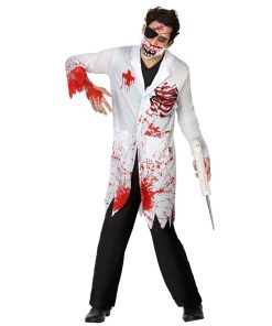Déguisement docteur ensanglanté - Blanc/Rouge