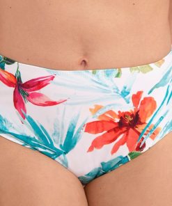 Culotte de bain tropicale taille haute Kiawah island - Blanc