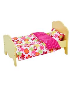 Petite Princesse Lit de poupée de 45 cm jaune et linge Fleur d'été TD-11929-1J - N/A