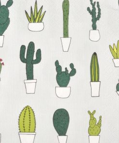 Lot de 20 serviettes papier pot de cactus - Gris