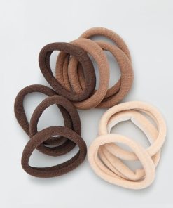 Lot de 10 élastiques pour cheveux - beige