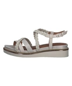 Sandale Plate Cuir Tamaris - Beige