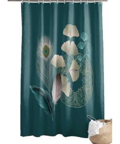 Rideau de douche Paon Ginko-blue - Bleu