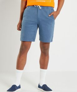 Bermuda en molleton uni - Bleu
