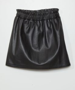 Jupe en simili paper-bag - noir