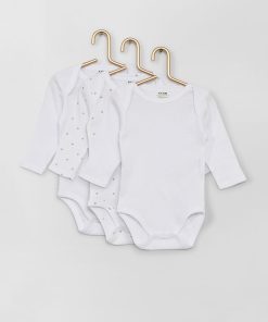 Lot de 3 bodies manches longues - blanc