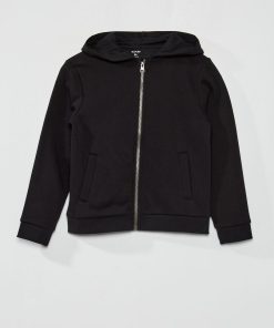 Sweat zippé à capuche - noir