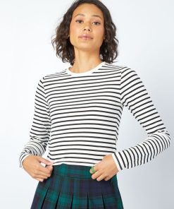 T-shirt cropped - Noir / Blanc