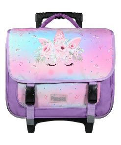 BAGTROTTER Cartable à roulettes 38 cm Phileas Violet Licorne - Violet
