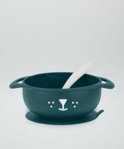 Bol ventouse + cuillère 'Baby Moov' - Vert sapin