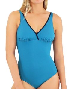 Maillot de bain une pièce sans armatures Liner Bonnets C à E - Bleu