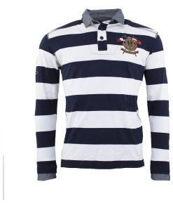 Polo manches longues garçon ECRASTY - Bleu marine