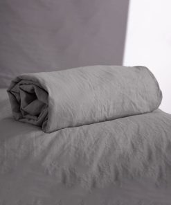 Drap housse uni - lit 2 personnes - Anthracite