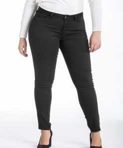 Jeans slim taille haute stretch OBS9 - Noir