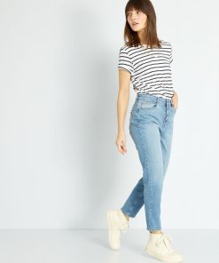 Jean mom à taille très haute - L30 - Triple stone