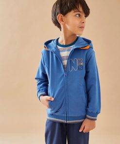 Veste sweat à capuche, cobalt - Bleu