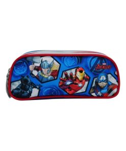 TROUSSES SCOLAIRE 2 COMPARTIMENTS BLEU-AVENGERS - Multicolore