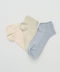 Chaussettes pailletées - Lot de 3 - Beige/kaki/gris