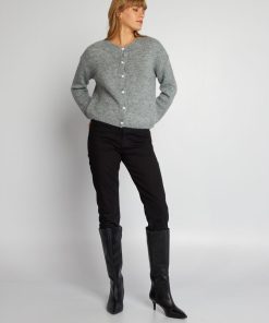 Gilet en maille avec ouverture boutonnée - Gris