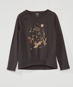 T-shirt manches longues 'astres' - Noir