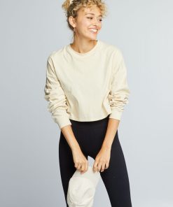 Crop-top en jersey - Beige