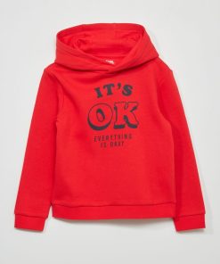 Sweat à capuche en molleton - Rouge