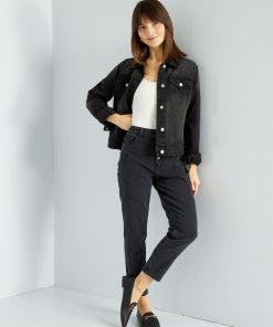 Jean mom à taille très haute - L34 - Noir
